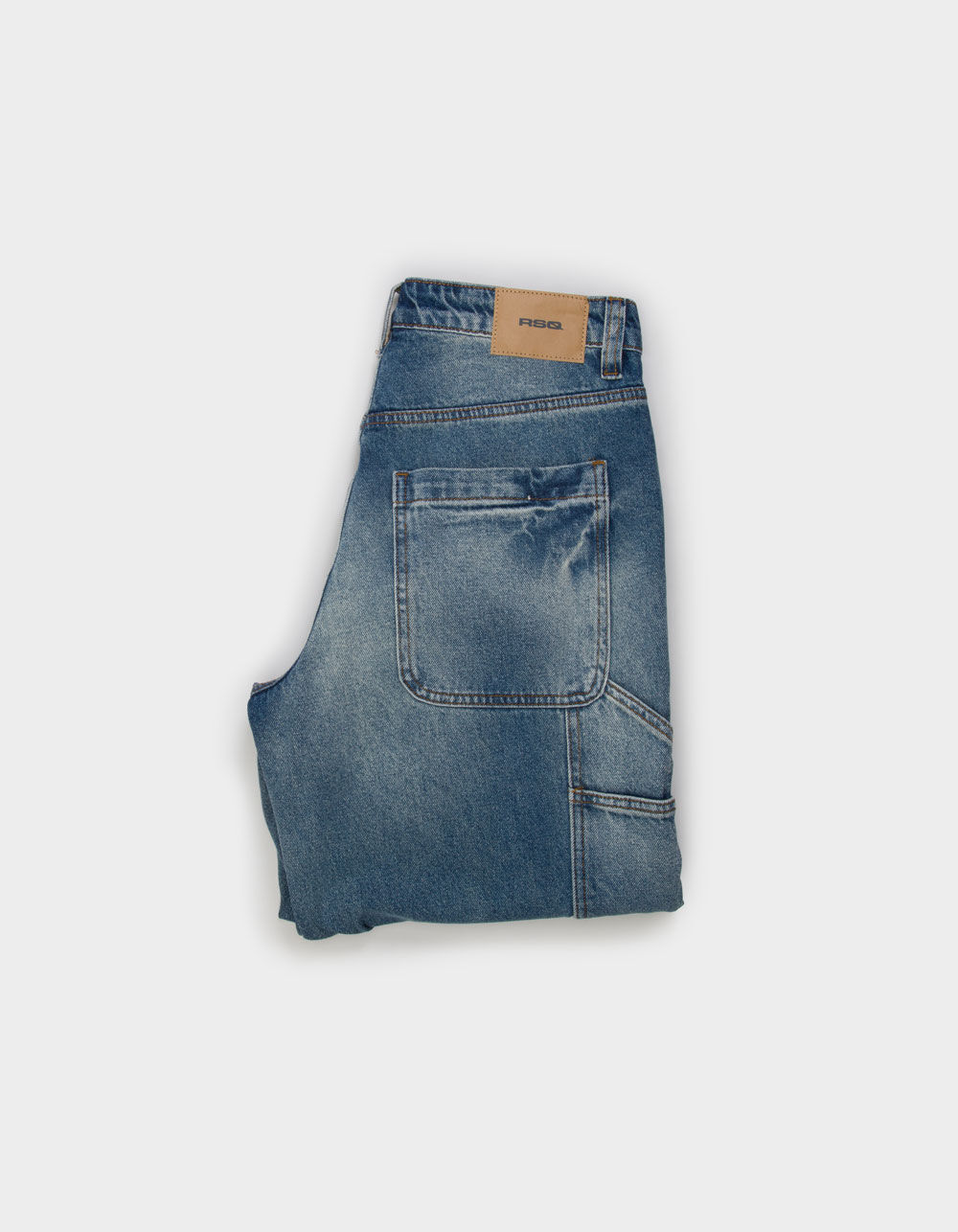 RSQ Mens Extra Baggy Double Knee Carpenter Jeans - DARK VINTAGE