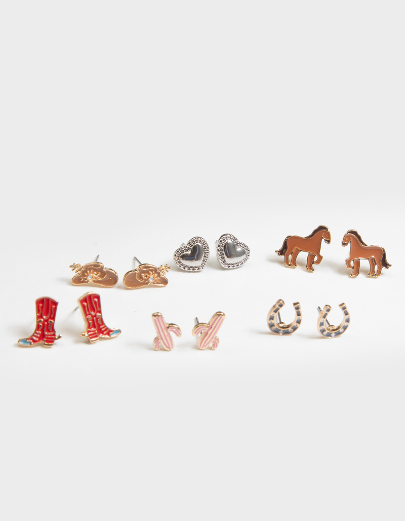 FULL TILT 6 Piece Horse & Cowboy Boot Earrings image number 0