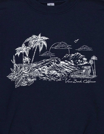 VENICE BEACH Sunset Distressed Unisex Kids Crewneck Sweatshirt Alternative Image