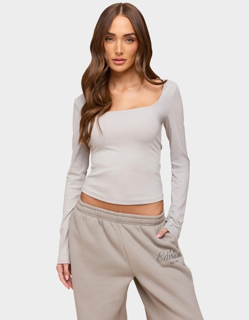 EDIKTED Hayden Square Neck Long Sleeve Top Primary Image