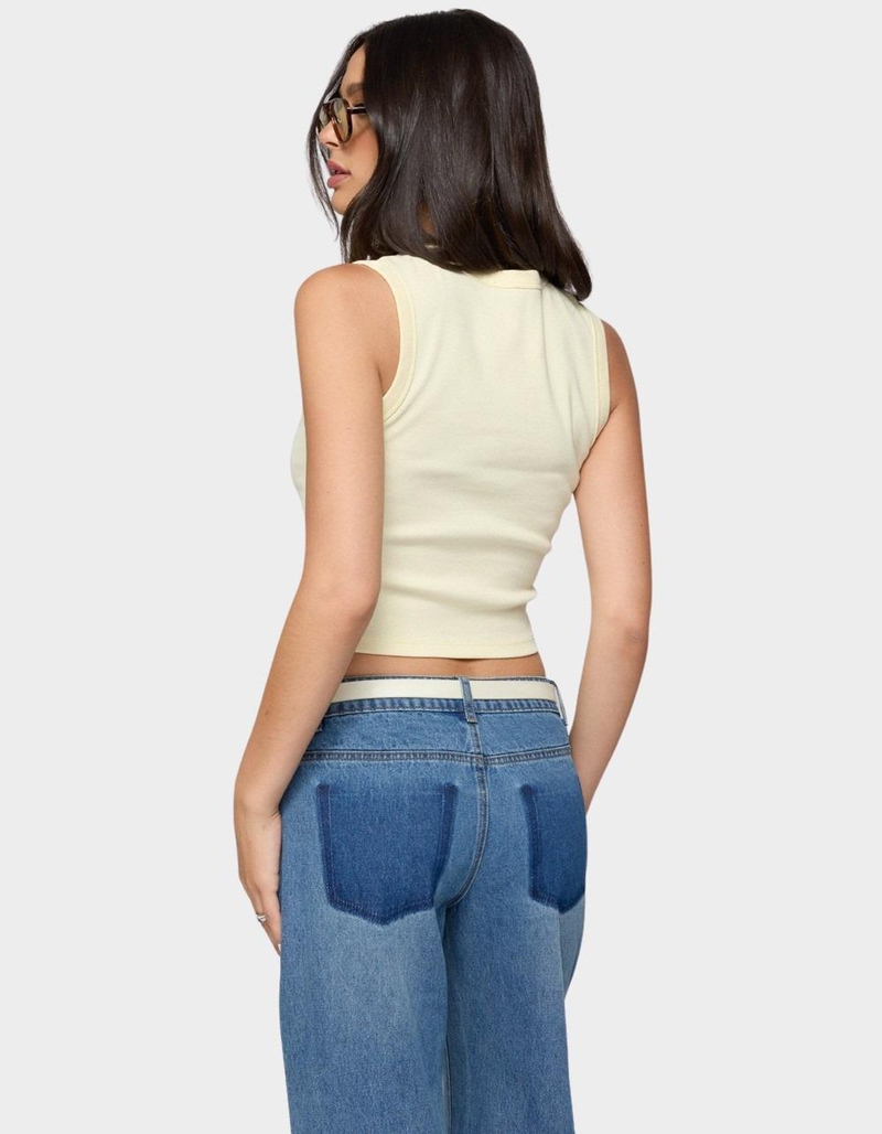 EDIKTED Basel Button Up Tank Top image number 2