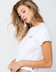 DICKIES Ribbed Logo White Baby Tee image number 2