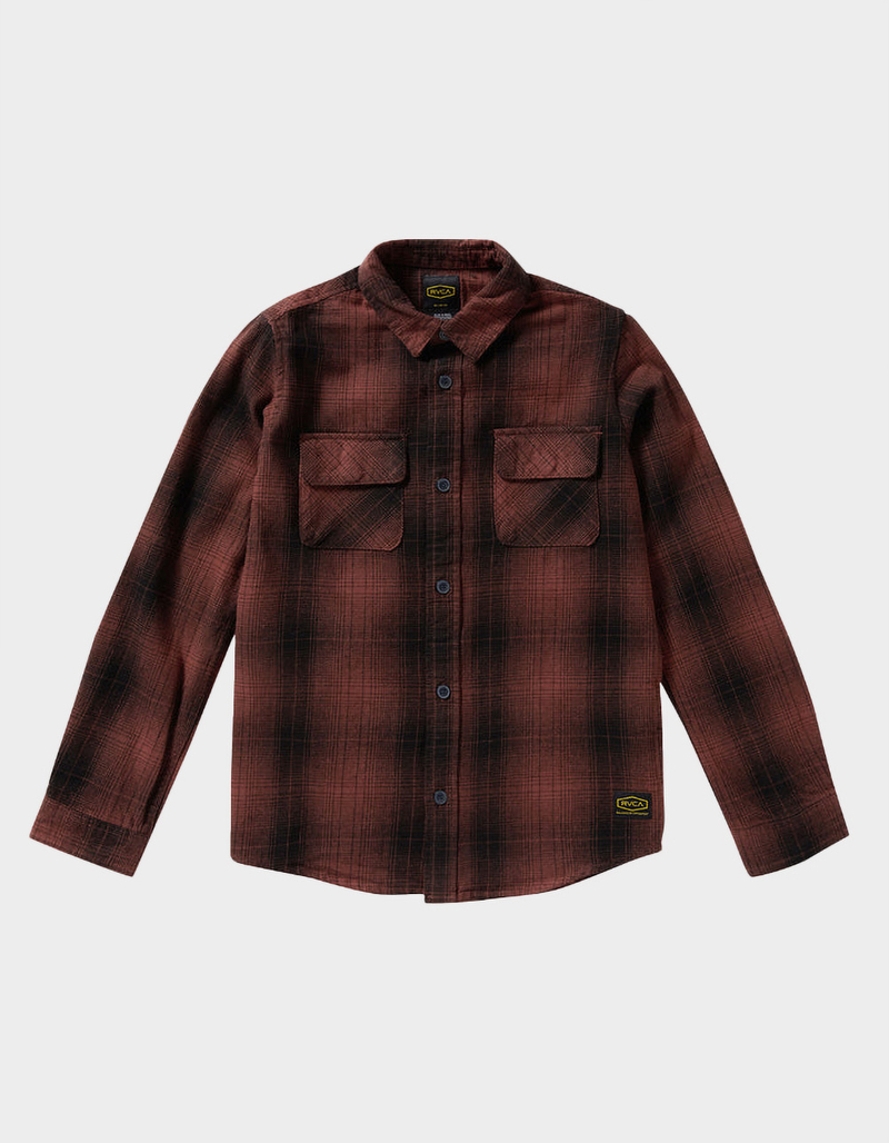 RVCA Dayshift Boys Flannel RED COMBO Tillys