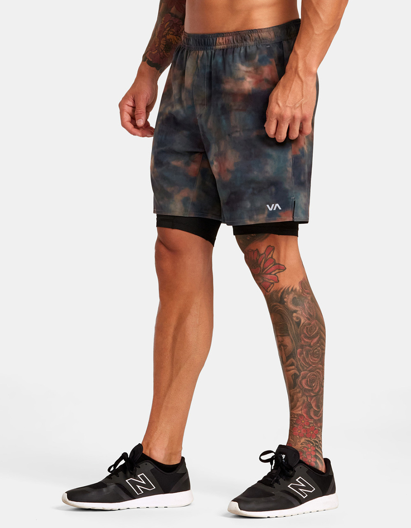 RVCA Yogger Train 2-in-1 Mens 17" Elastic Workout Shorts image number 2