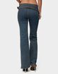EDIKTED Asymmetric Grommet Belt Low Rise Flared Jeans image number 3