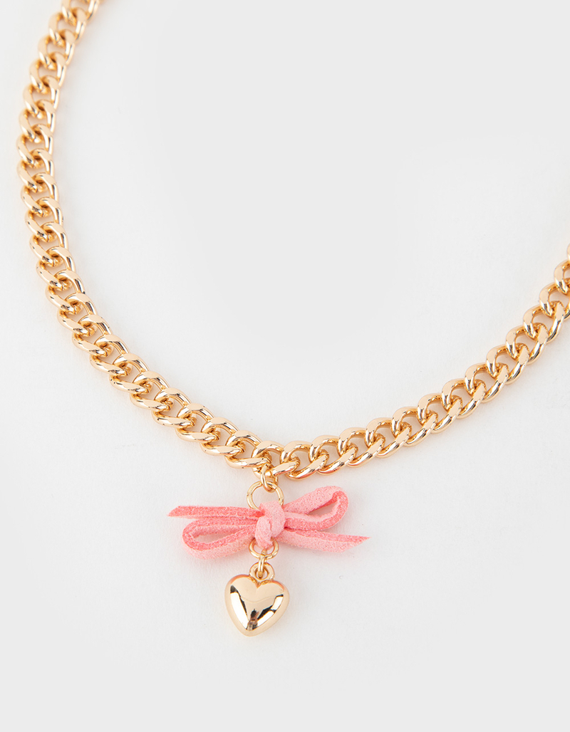FULL TILT Heart Bow Chain Choker image number 1