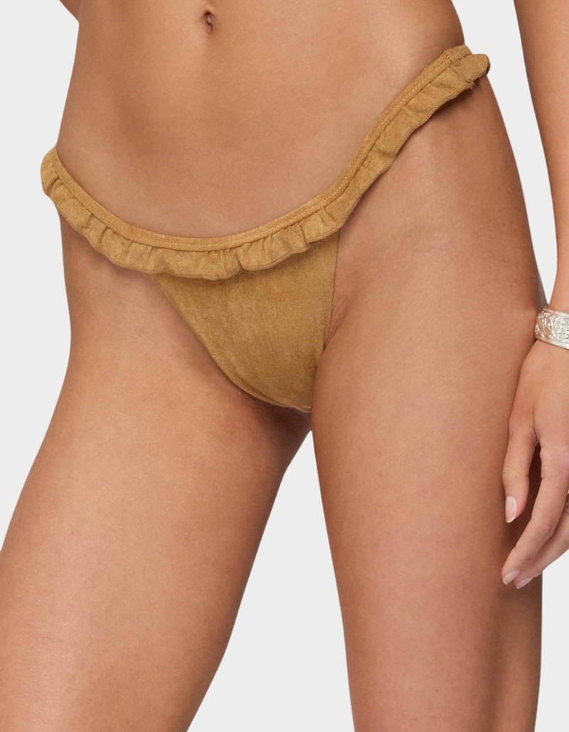 EDIKTED Gilda Faux Suede Bikini Bottoms image number 1