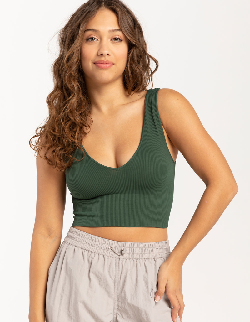 FULL TILT Seamless Deep V Womens Tank Top image number 0