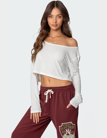 EDIKTED Cropped Off Shoulder Top Primary Image
