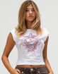 TRUE RELIGION Crystal Winged Heart Womens Baby Tee image number 1