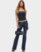 EDIKTED Koto Snap Button Stretchy Denim Top image number 5