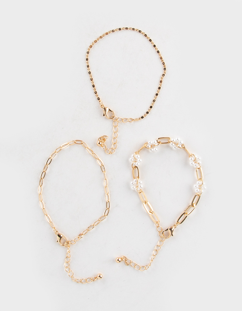 FULL TILT Pearl Flower Chain Bracelet image number 1