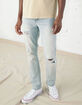 RSQ Mens Slim Taper Destroyed Light Vintage Jeans image number 2