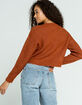 FULL TILT Transition Stitch Womens Rust Sweater image number 3