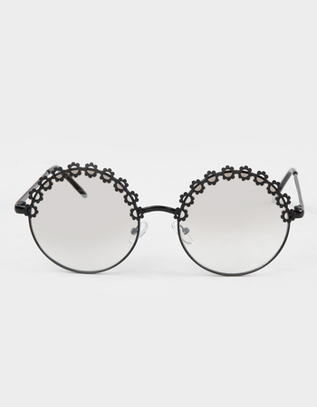 RSQ Metal Flower Hippie Sunglasses Alternative Image