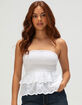 RSQ Womens Smocked Eyelet Tube Top image number 5