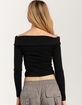 FULL TILT Fold Over Off The Shoulder Womens Long Sleeve Top image number 4