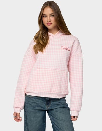 EDIKTED Edikted Gingham Oversized Hoodie Primary Image