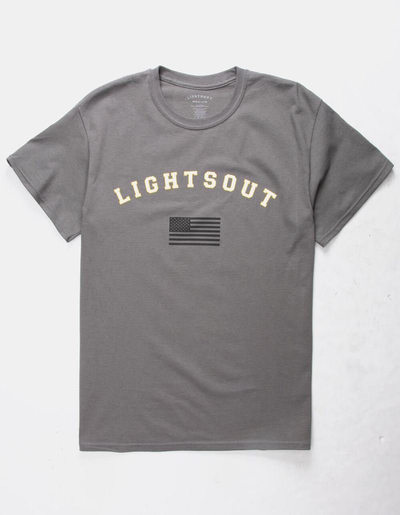 LIGHTS OUT Military Lights Charcoal Mens T-Shirt image number 0