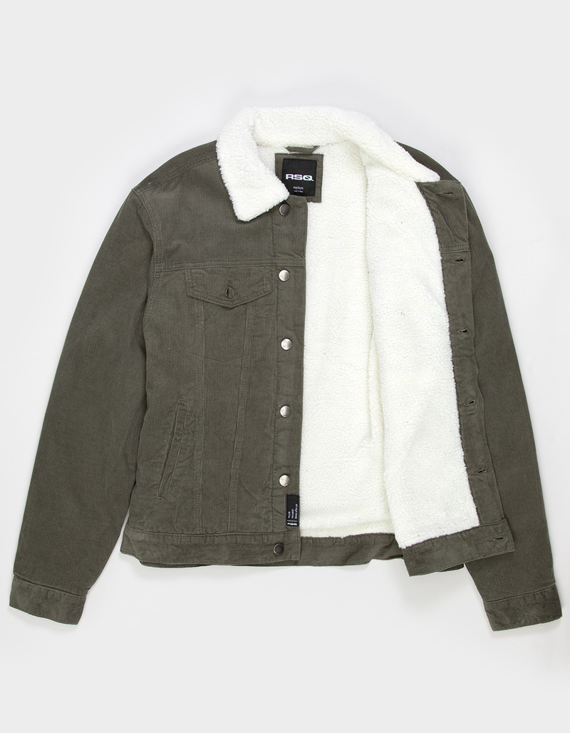 RSQ Mens Corduroy Sherpa Trucker Jacket image number 2