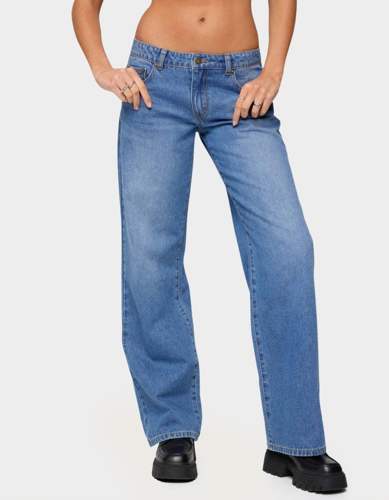 EDIKTED Nikoletta Straight Leg Low Rise Jeans image number 0