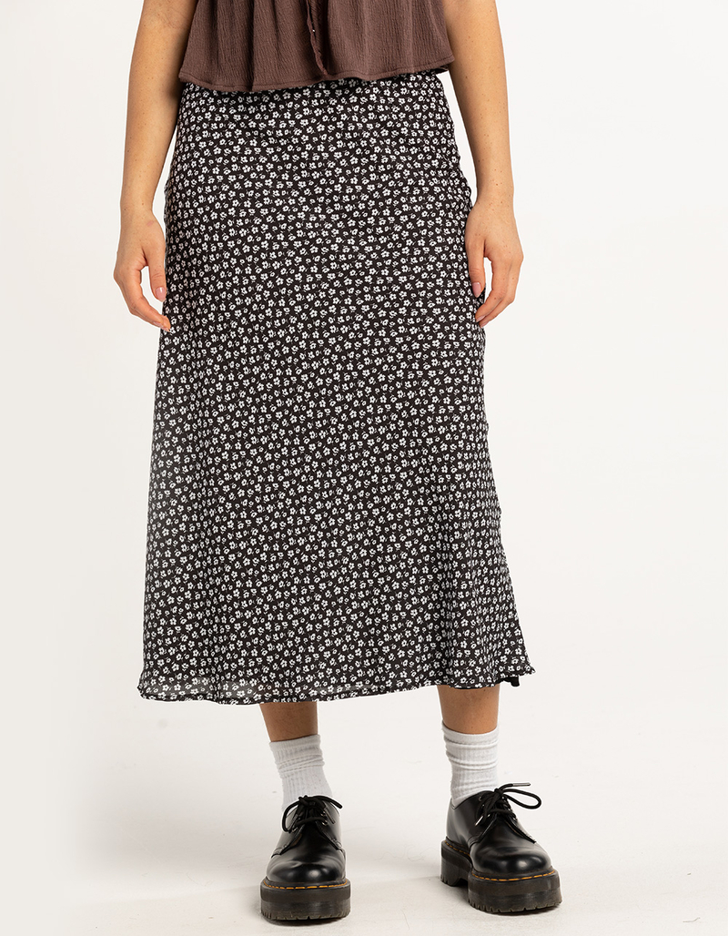 RSQ Womens Low Rise Ditsy Midi Skirt image number 1