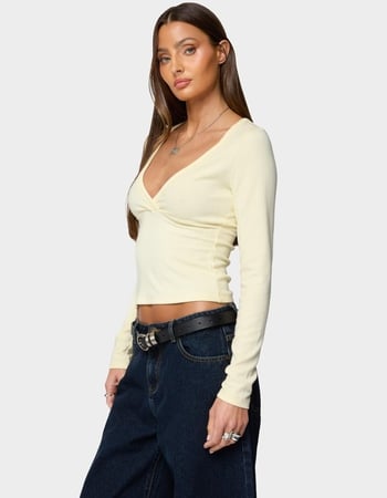 EDIKTED Doron V-Neck Long Sleeve Top Alternative Image