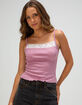 FULL TILT Lace Trim Womens Cami image number 1