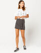 IVY & MAIN Stripe Button Front Mini Skirt image number 1