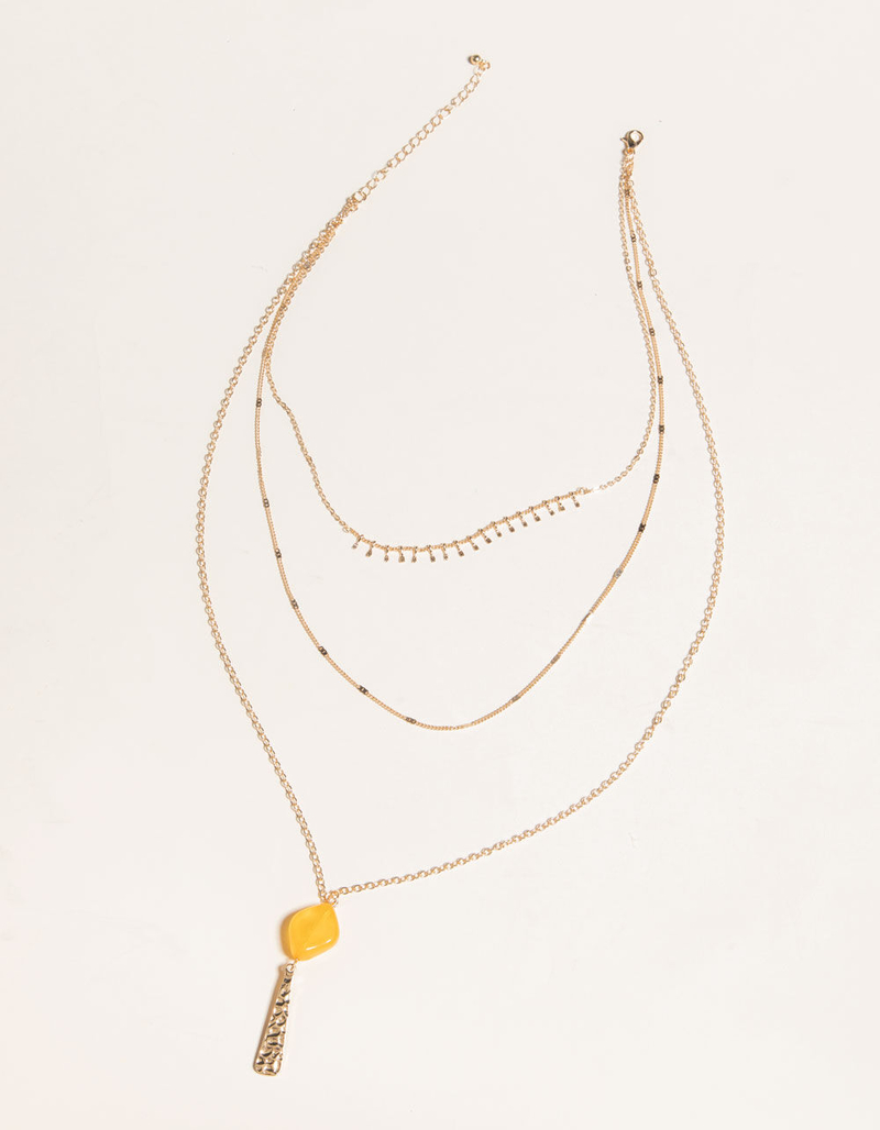 WEST OF MELROSE Layered Stone Necklace image number 1