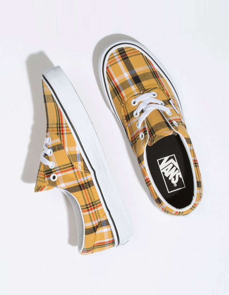 VANS Plaid Era Yellow & True White Womens Shoes image number 2