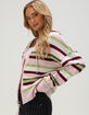 FULL TILT Womens Stripe Button Up Hooded Sweater image number 4