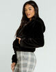 FULL TILT Fur Hooded Womens Black Bomber Jacket image number 2