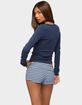 EDIKTED Doron V-Neck Long Sleeve Top image number 3