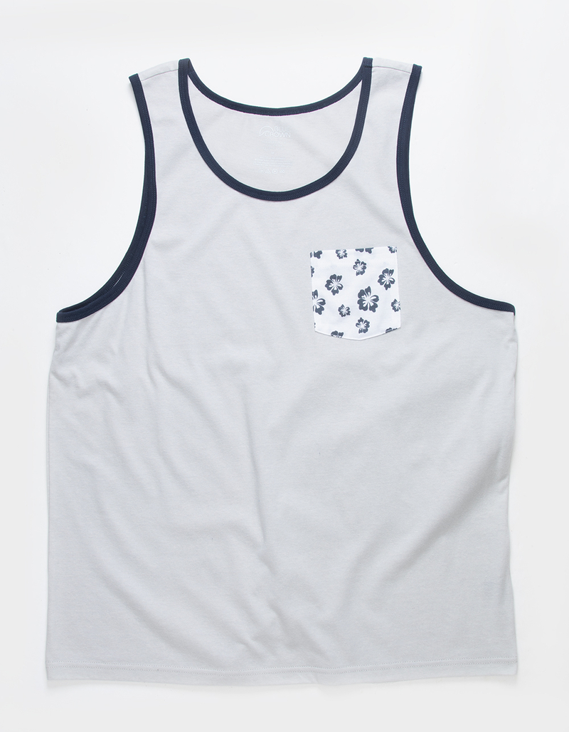 BLUE CROWN Mens Printed Pocket Tank Top image number 5