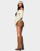 EDIKTED Renna Distressed Fold Over Knit Top image number 4
