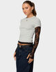 EDIKTED Layered Lace Sleeve Tee image number 2