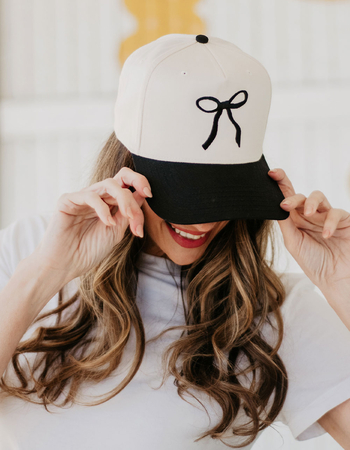 KATYDID Black Coquette Bow Vintage Two-Toned Hat Alternative Image
