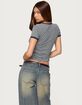EDIKTED Fawn Striped V-Neck Tee image number 2