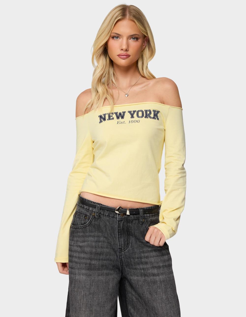 EDIKTED New York Babe Off Shoulder Top image number 0