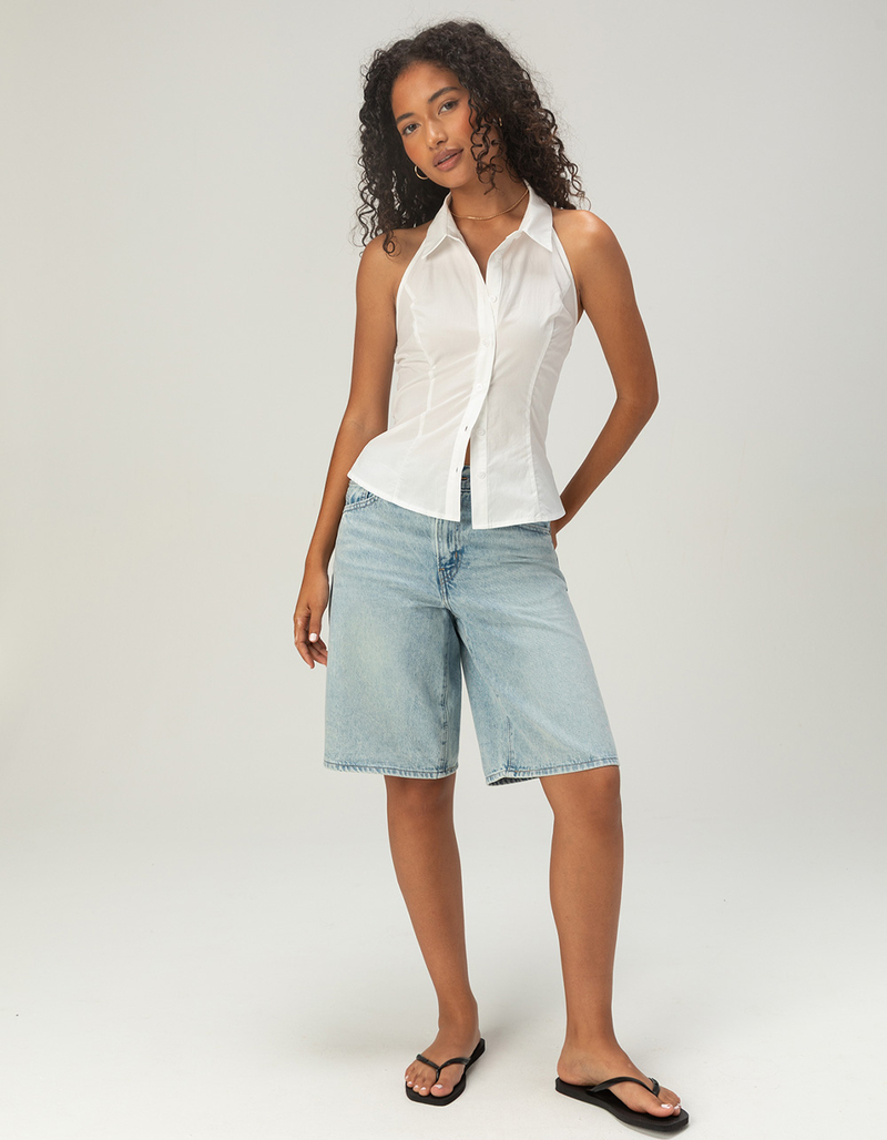 RSQ Womens Button Front Halter Top image number 1