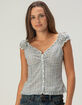 RSQ Womens Ruffle Button Front Top image number 1