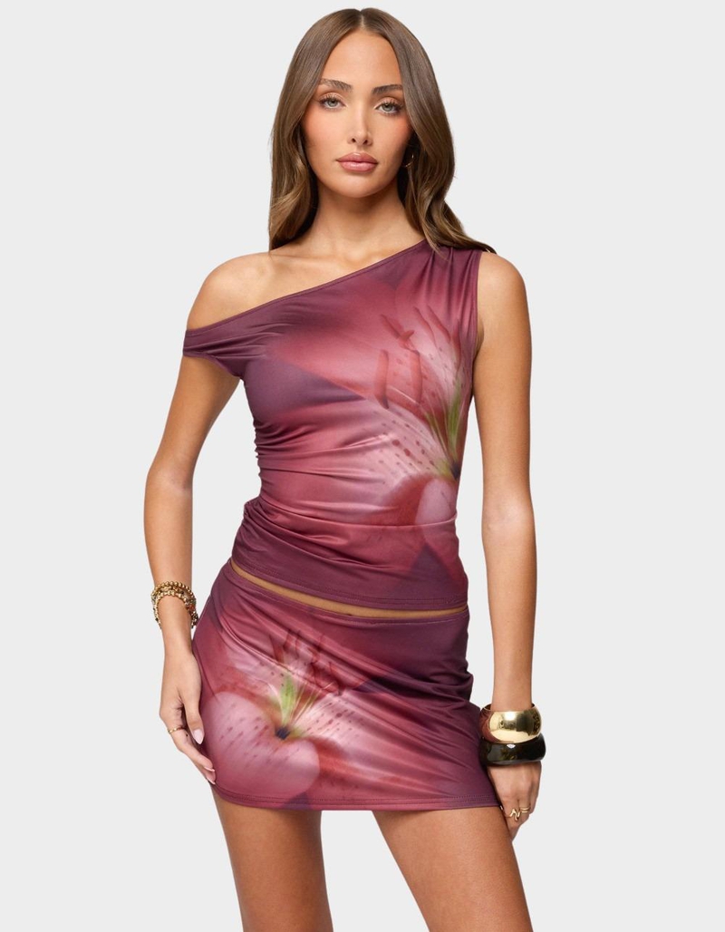 EDIKTED Tiger Flower Off Shoulder Top image number 0
