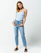 SKY AND SPARROW Ribbed Square Neck Light Blue Bodysuit image number 4