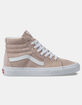 VANS Pig Suede Sk8-Hi Shadow Gray & True White Womens Shoes image number 1