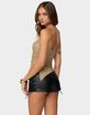EDIKTED Sequin Asymmetric Slit Strapless Top image number 3