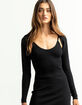 RSQ Womens Black Long Sleeve Shrug image number 2
