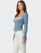 EDIKTED Morgyn Lace Trim Ribbed Top image number 4