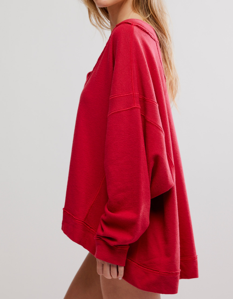 FREE PEOPLE Staycation Womens V-Neck Sweatshirt image number 2