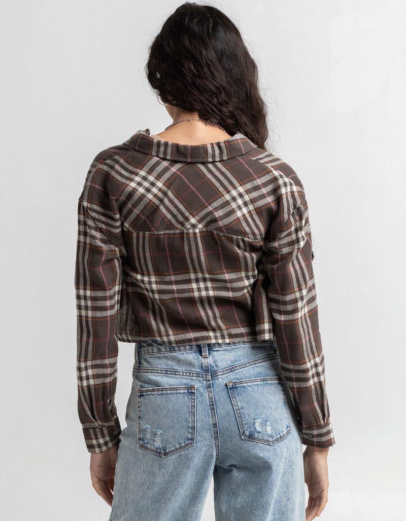 RSQ Womens Crop Flannel Shirt image number 2